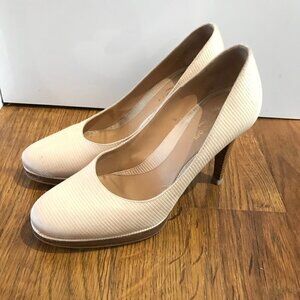 Sergio Rossi round toe silk heels